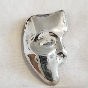 Vintage Phantom of the Opera Mask Silver Brooch